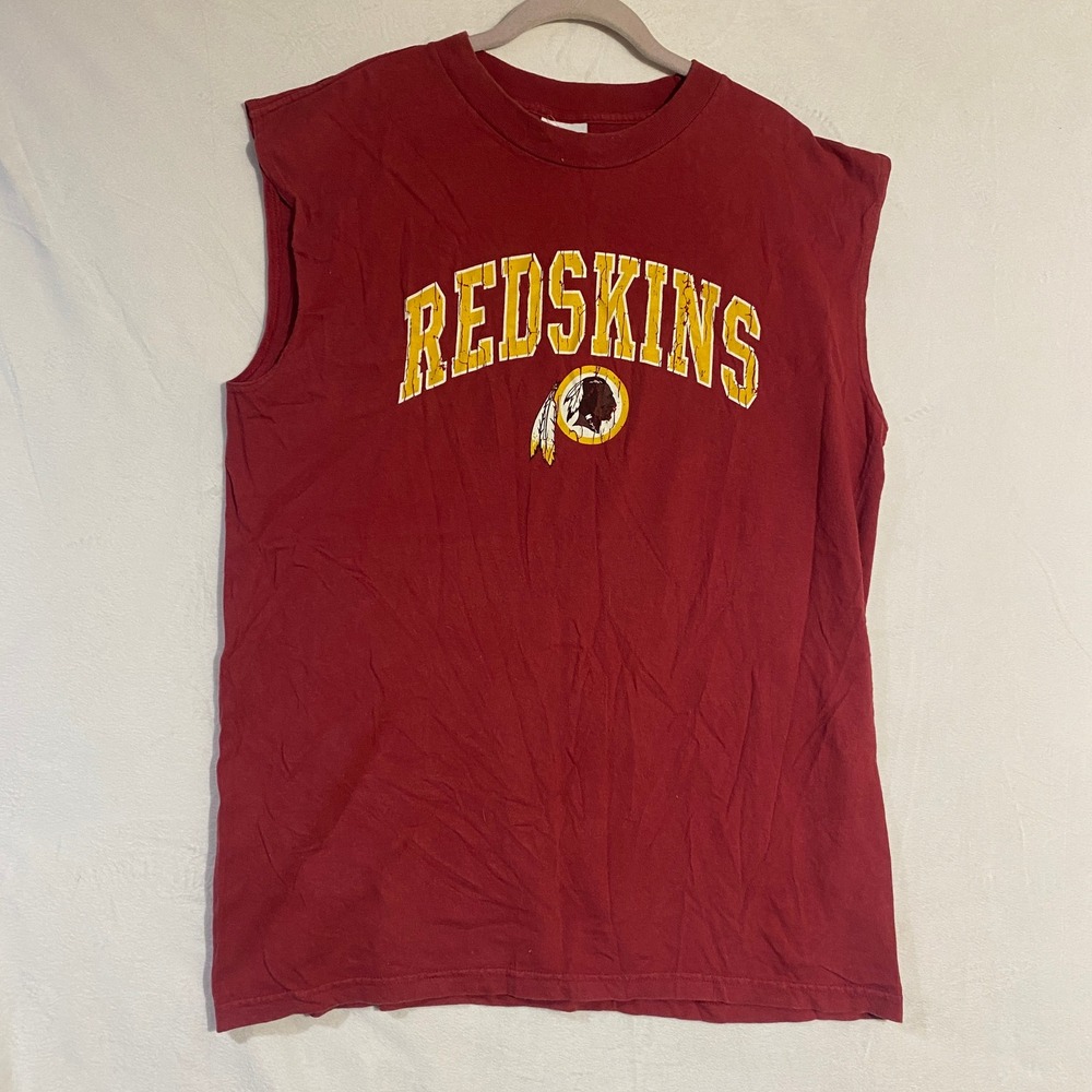 Vintage NFL Washington Redskins Sleeveless Muscle T-Shirt Burgundy Red Large